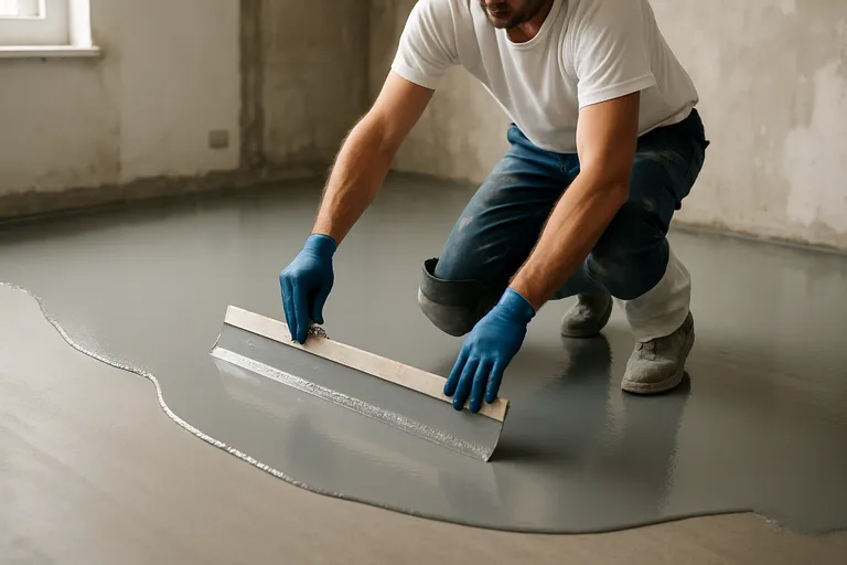 Installatieproces van een gietvloer